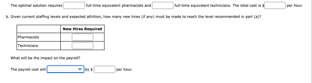 staffing levels and makes hiring plans for the year. A recent forecast