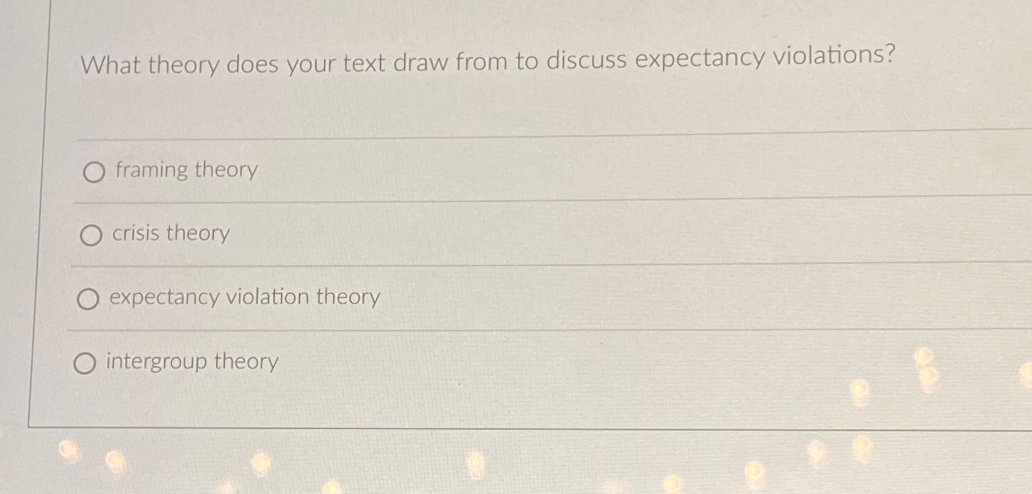  What theory does your text draw from to discuss expectancy violations?