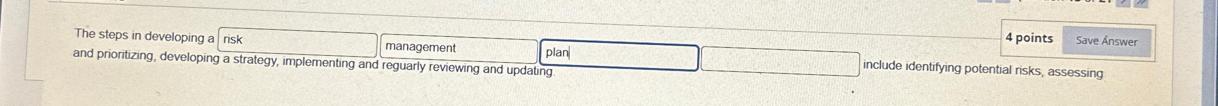  The steps in developing a risk and prioritizing, developing a strategy,
