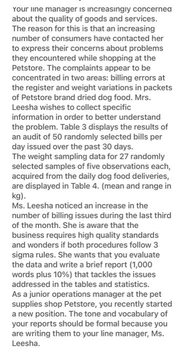  for EACH table answer: a) i) which chart are you going