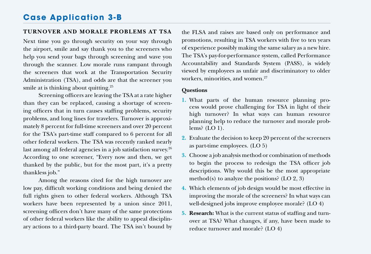 TURNOVER AND MORALE PROBLEMS AT TSA the FLSA and raises are