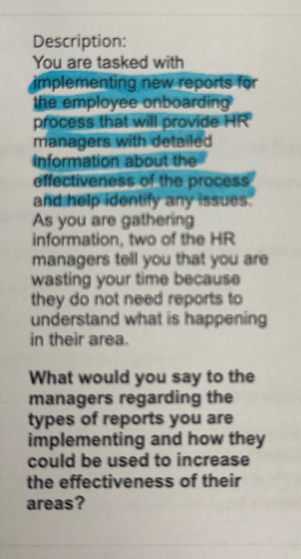  You are tasked with implementing new reports for the employee onboarding