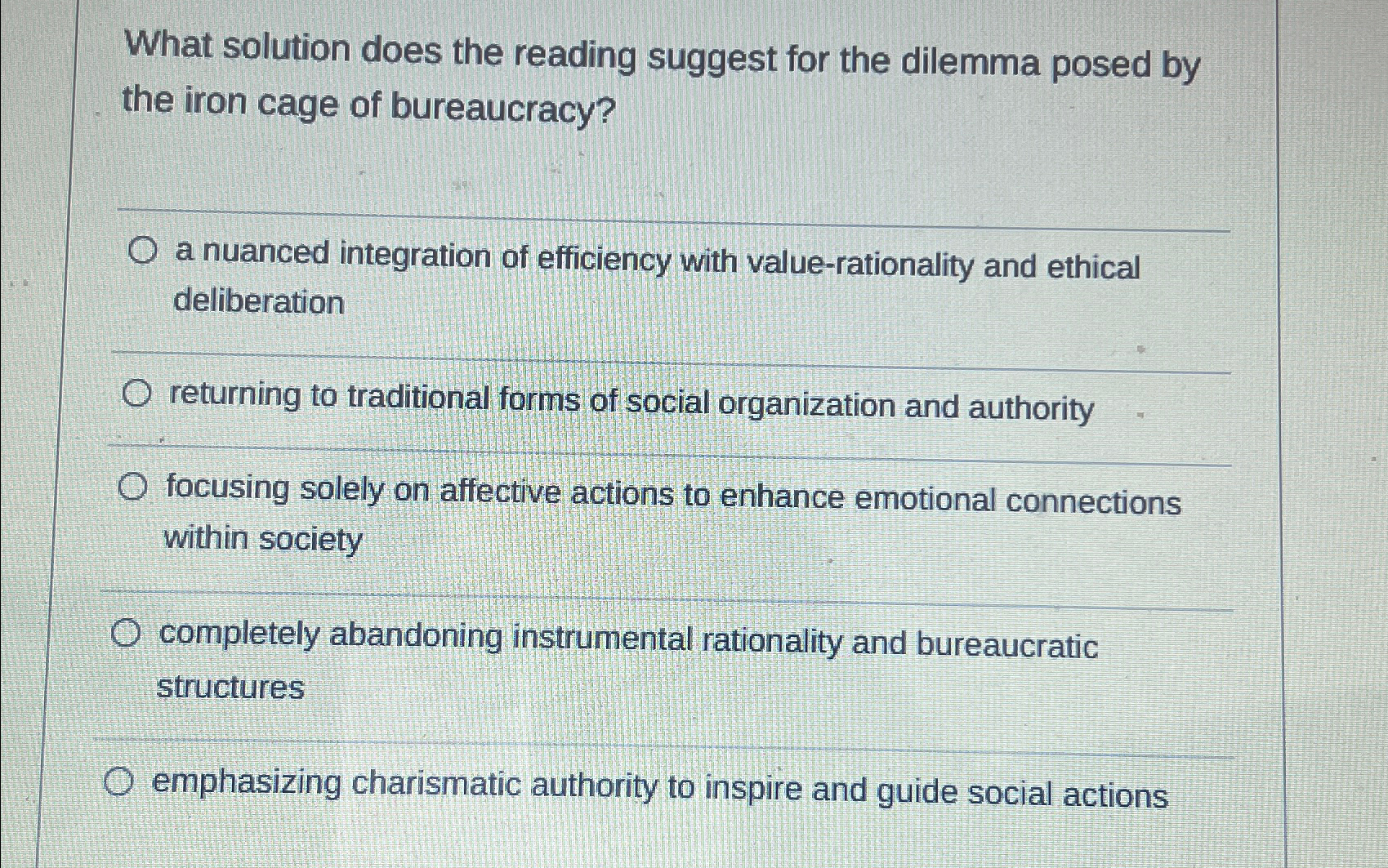  What solution does the reading suggest for the dilemma posed by