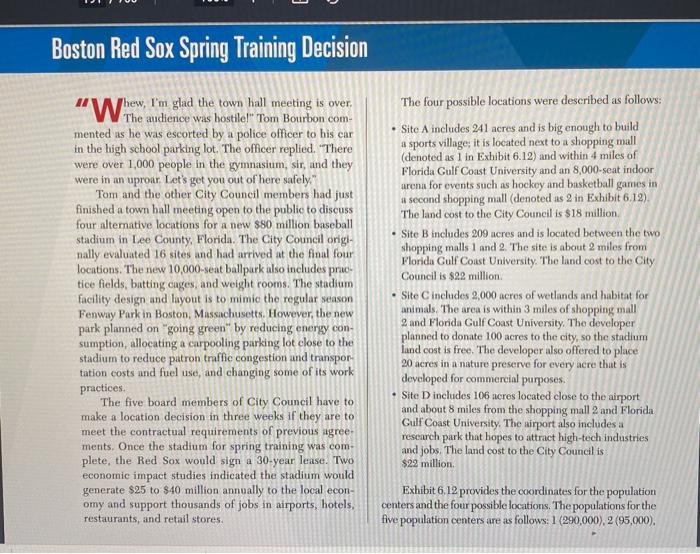 and arrives summary score for each stadium site. To organize your alysis,