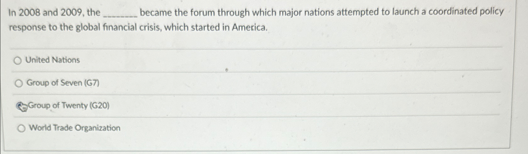  In 2008 and 2009, the [blank] became the forum through which