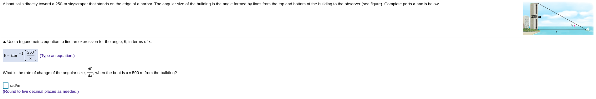What does this approach to this problem look like? A boat sails