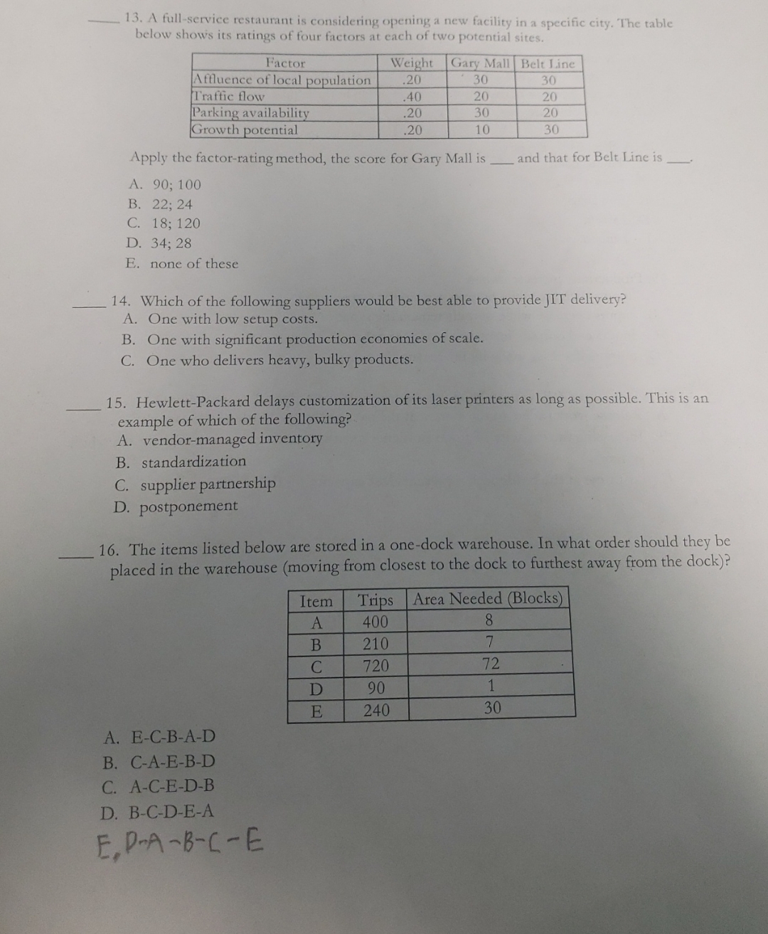  A full-service restaurant is considering opening a new facility in a