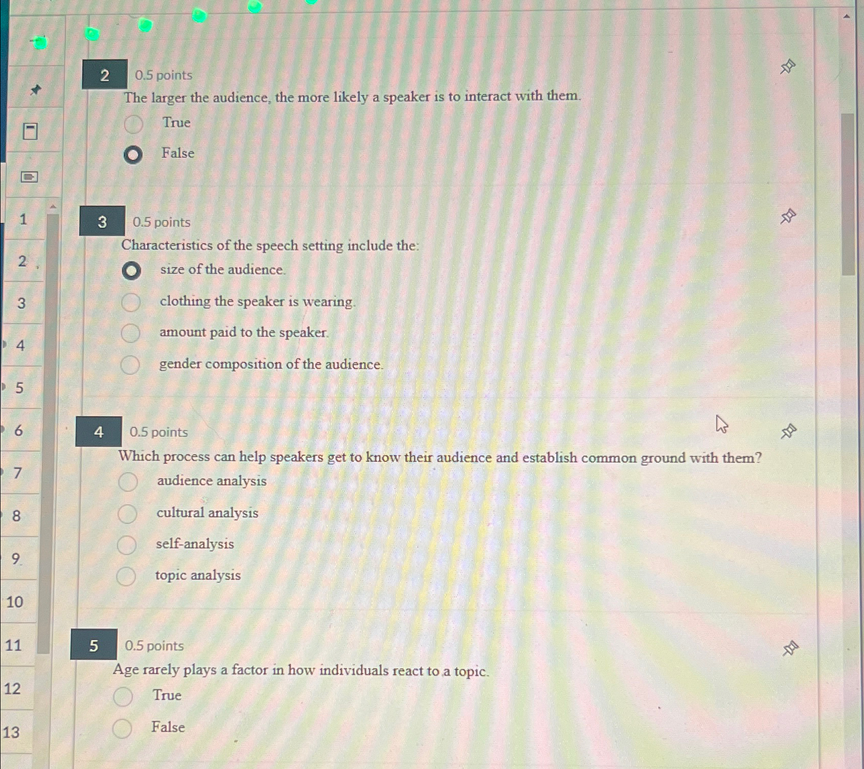  20.5 points The larger the audience, the more likely a speaker