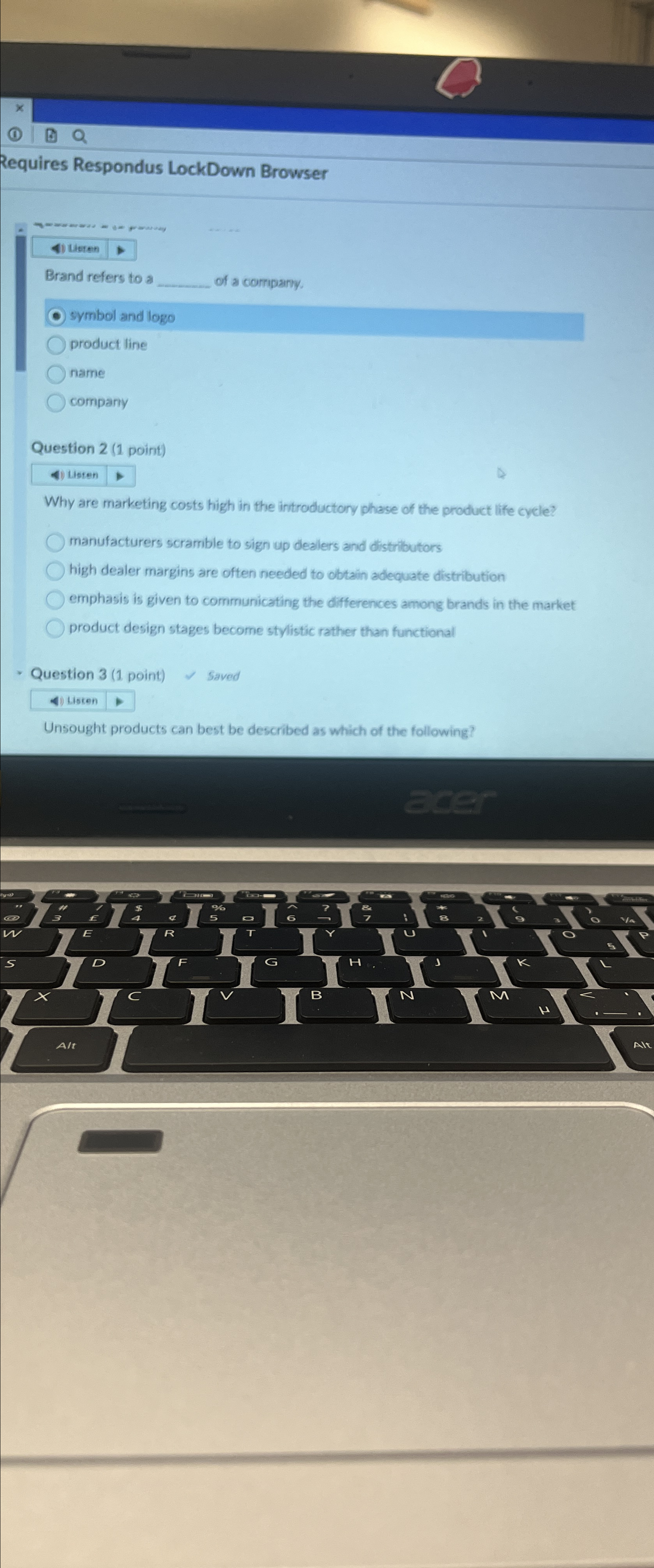  x (6)Q Requires Respondus LockDown Browser Lister Brand refers to a