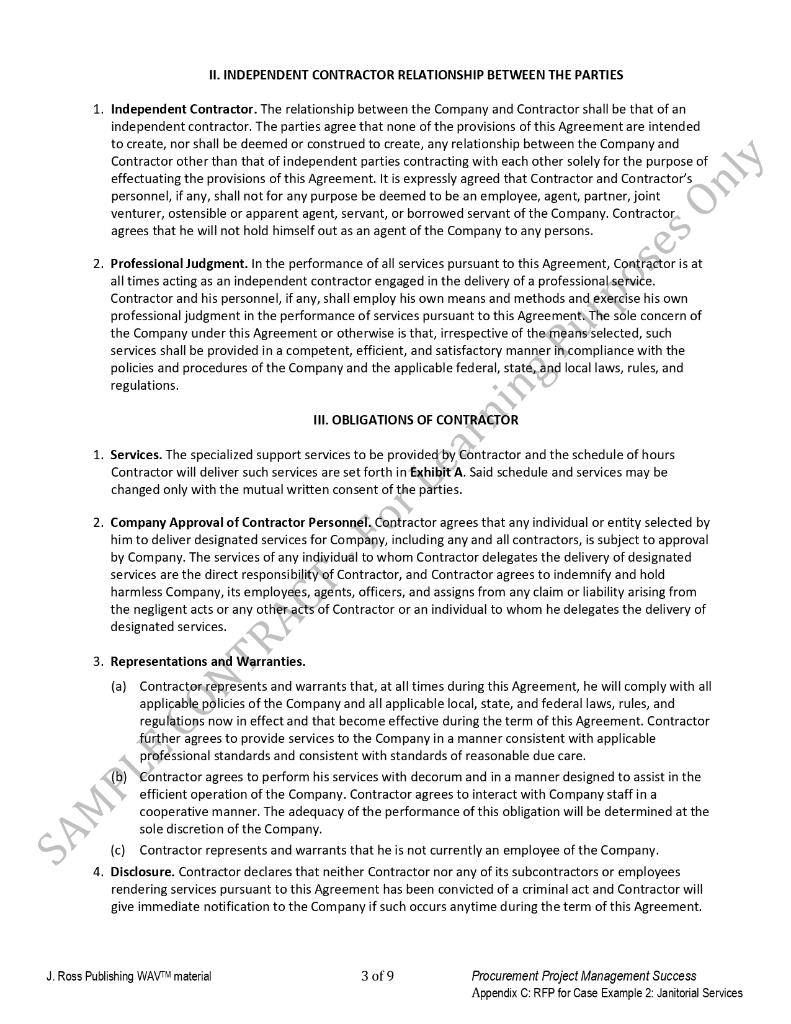 Project Management .pdf Use the attached sample contract terms and clauses to
