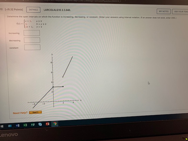 Determine the open intervals on which the function is increasing, decreasing, or