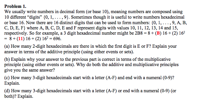  Need help. Problem 1. We usually write numbers in decimal form