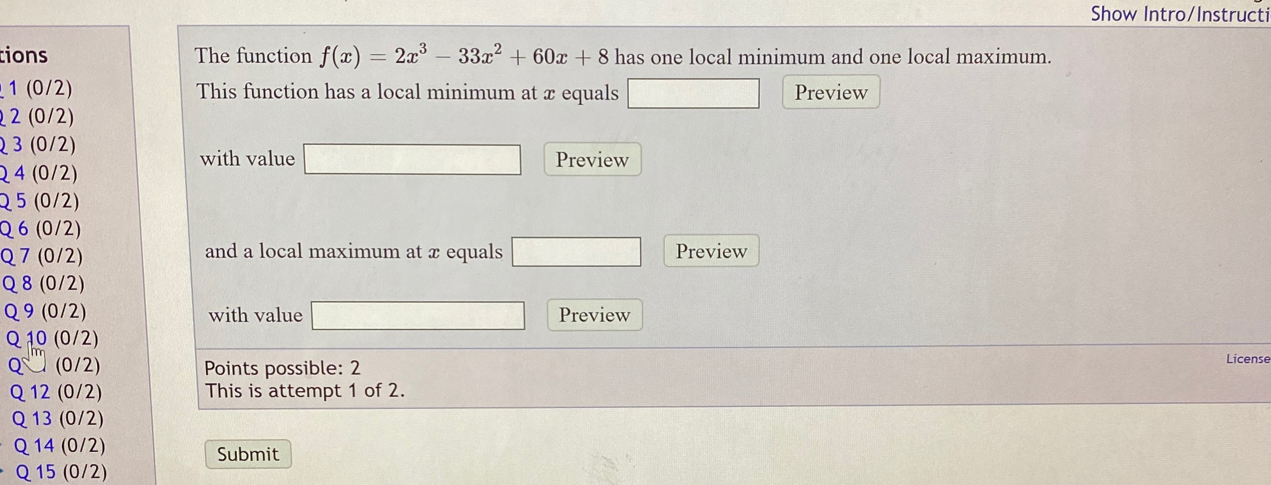 Please help it's a timed assignment! Thankyou! Show Intro/ Instruct tions The