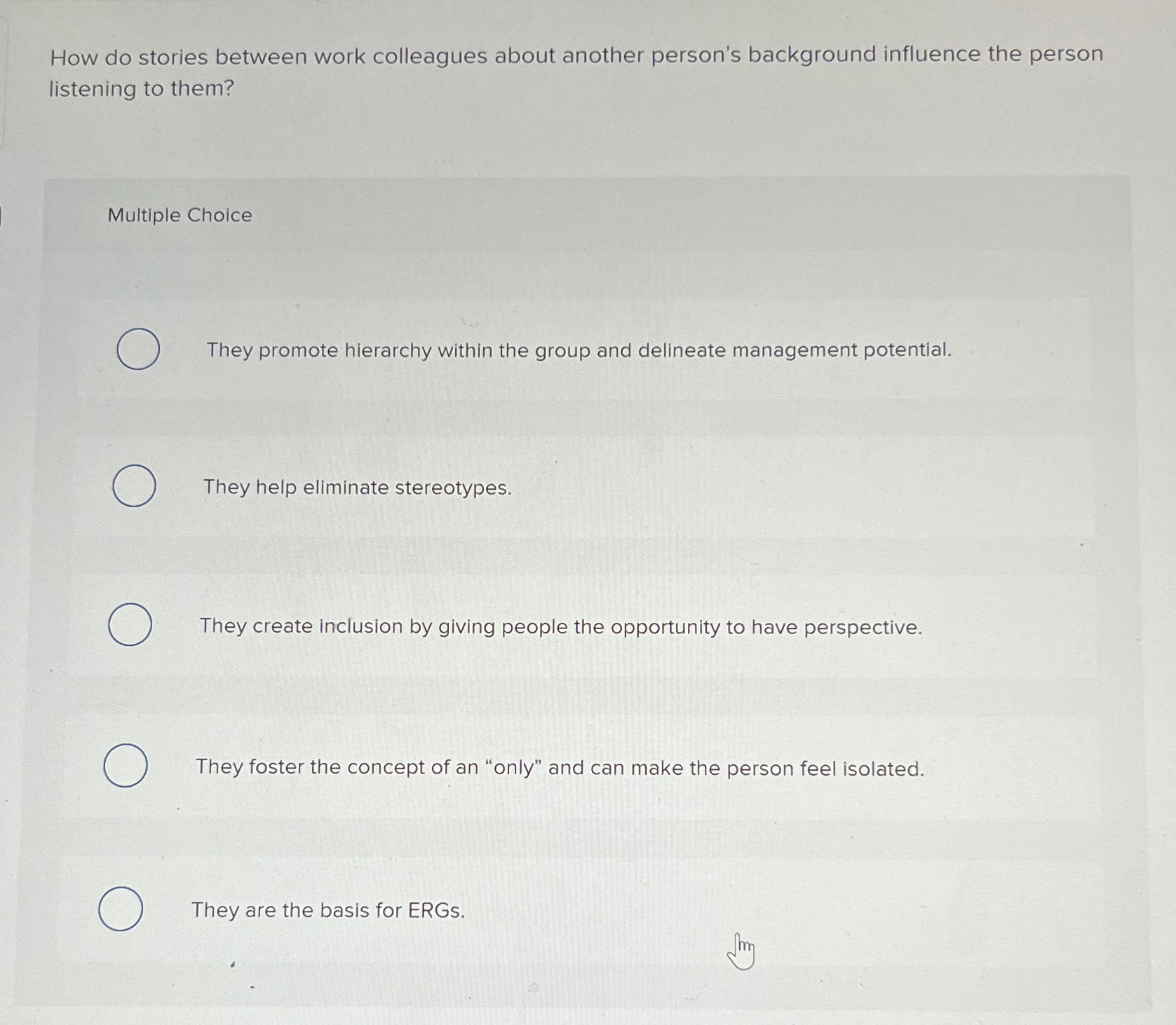  How do stories between work colleagues about another person's background influence