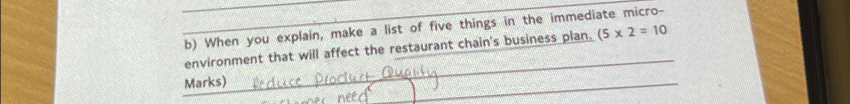  b) When you explain, make a list of five things in