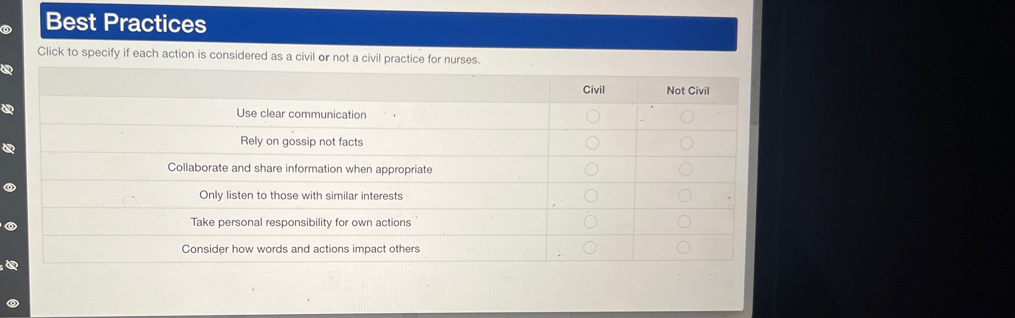  Best Practices Click to specify if each action is considered as