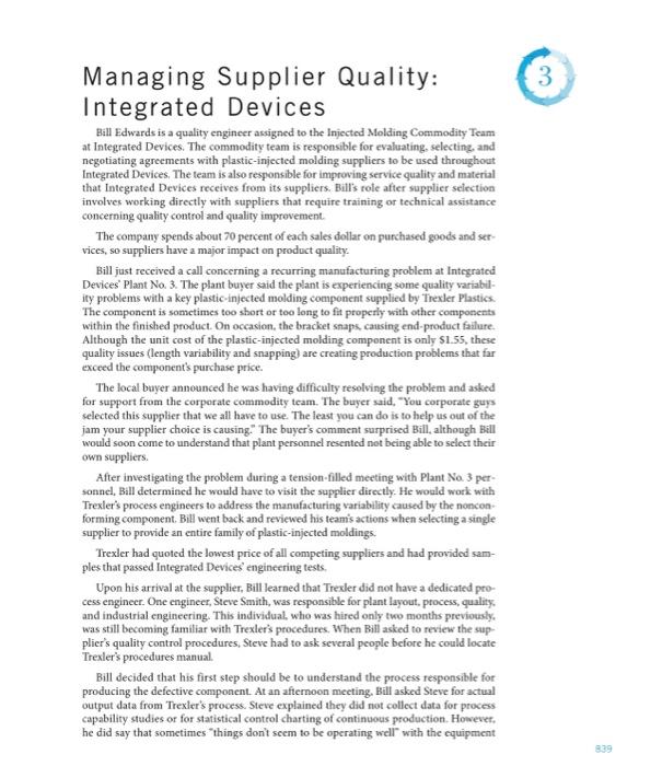  Bill Edwards is a quality engineer assigned to the Injected Molding