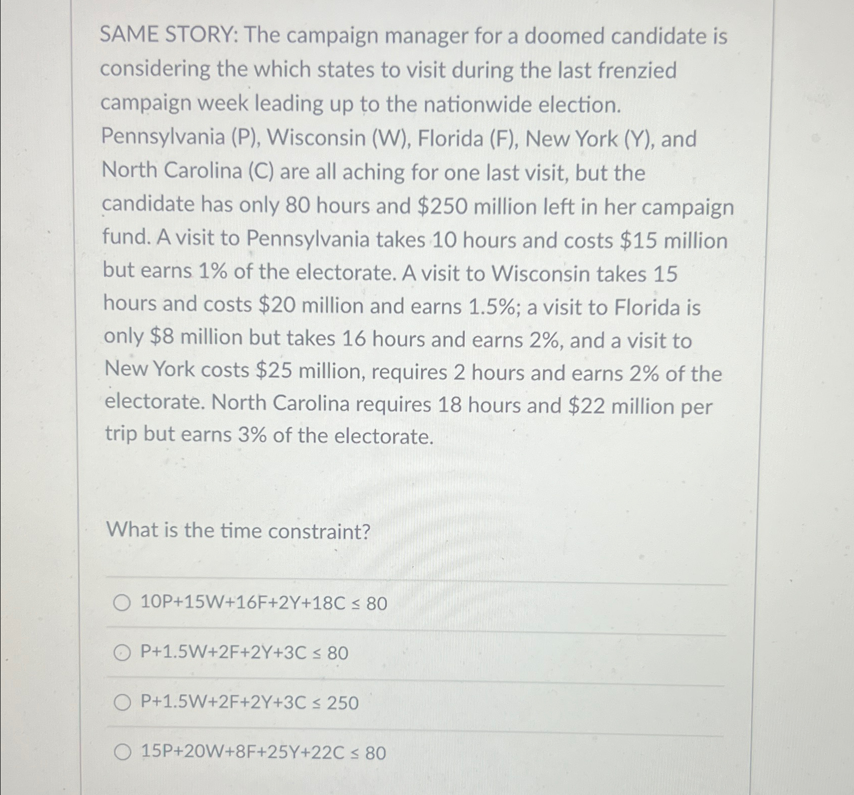  SAME STORY: The campaign manager for a doomed candidate is considering