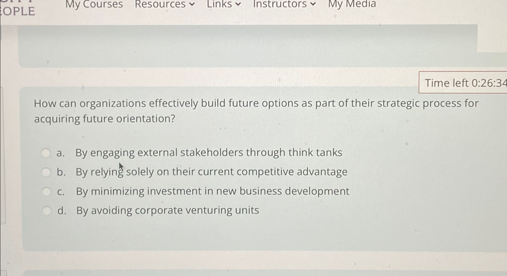  OPLE My Courses Resources vv Links vv Instructors vv My Media