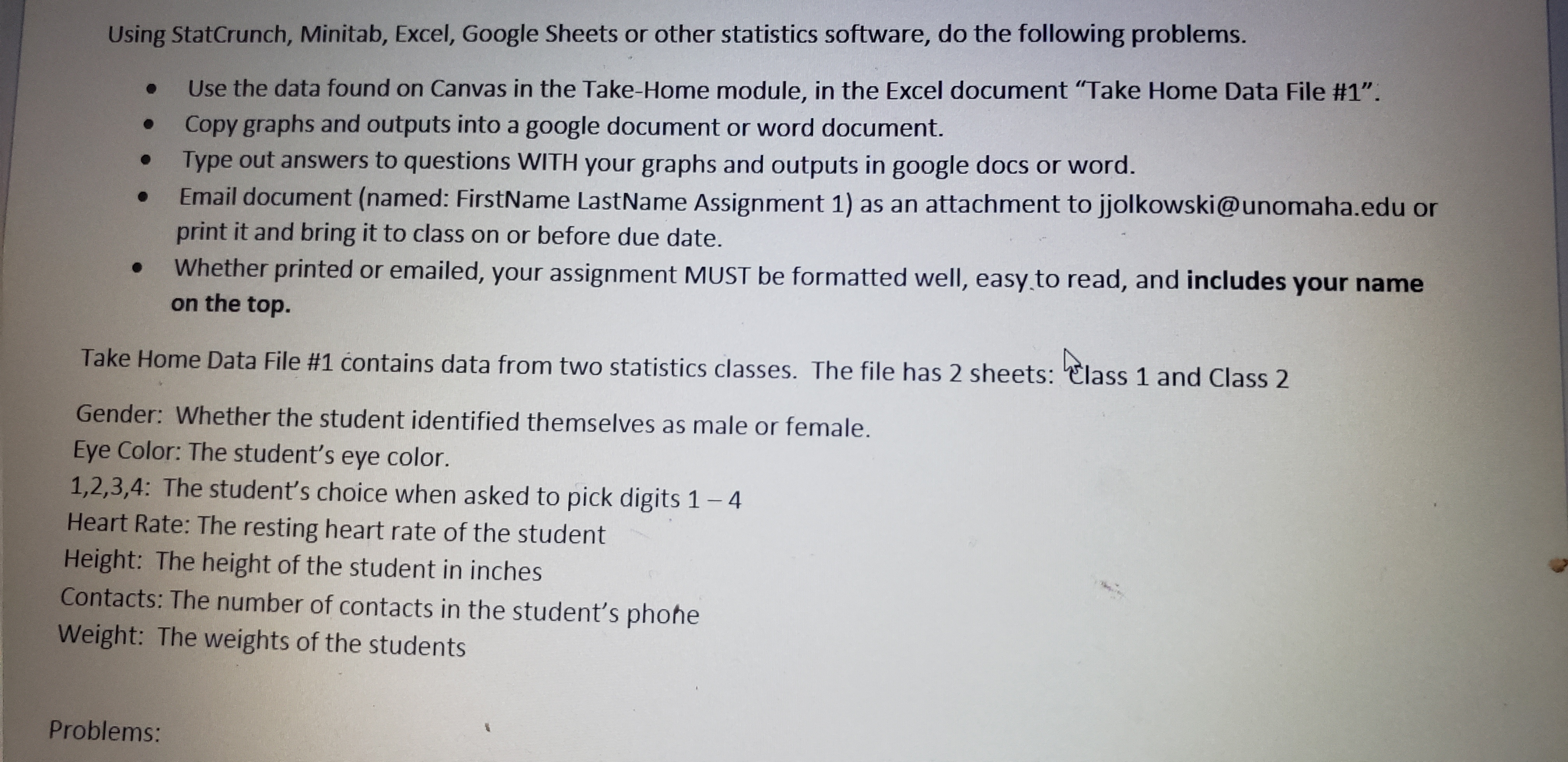  Using StatCrunch, Minitab, Excel, Google Sheets or other statistics software, do