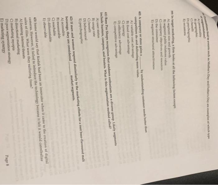  (A) persicmality. b) govgraphic (e) bermelit D) poychographic b) cccations 34)