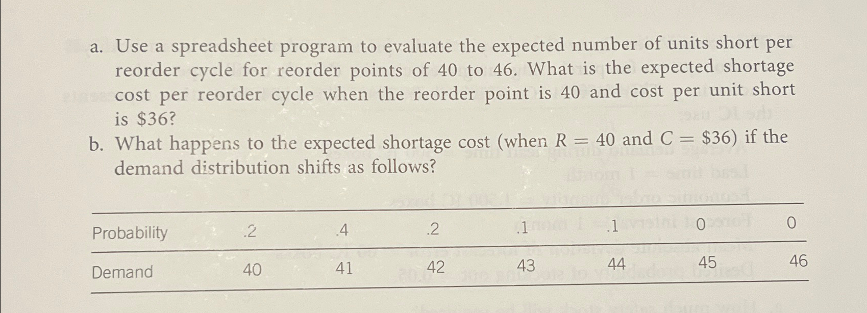  a. Use a spreadsheet program to evaluate the expected number of