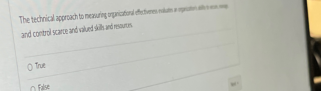  The technical approach to measuring organizational effectiveness erdate a ( and