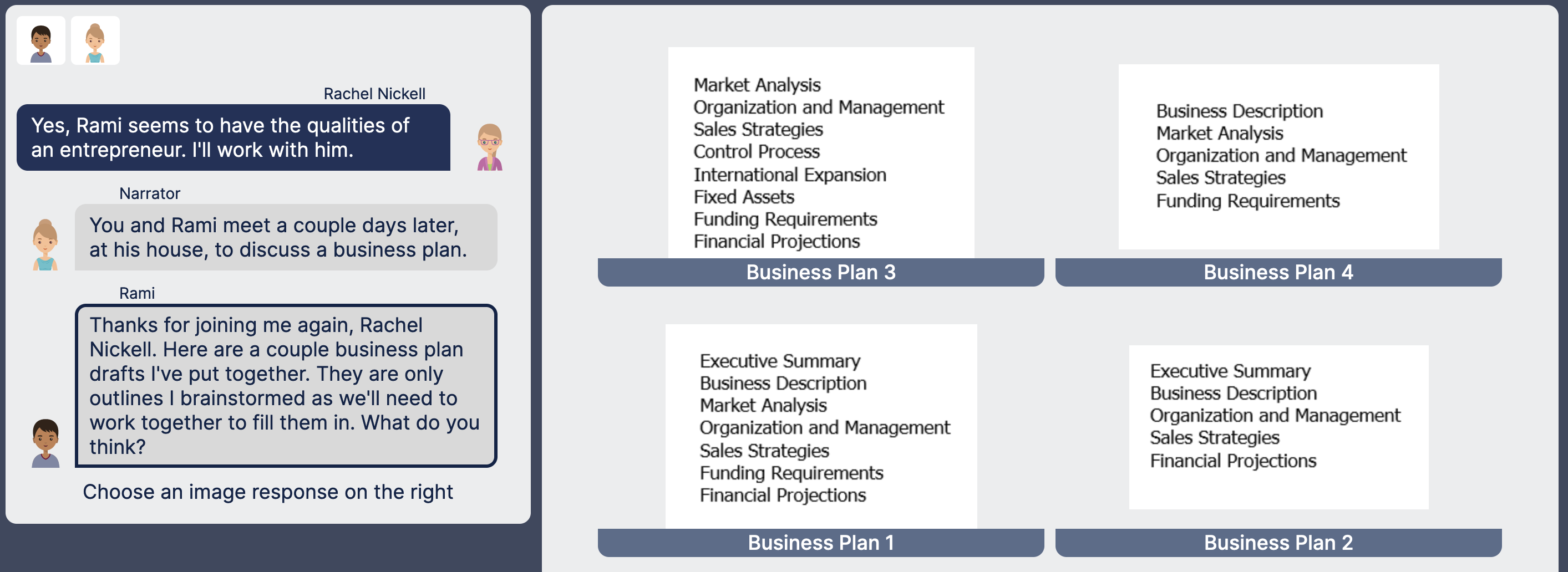  Here are a couple business plan drafts I've put together. They
