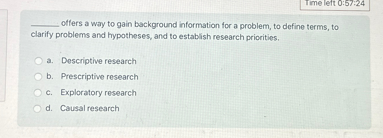  Time left 0:57:24 offers a way to gain background information for