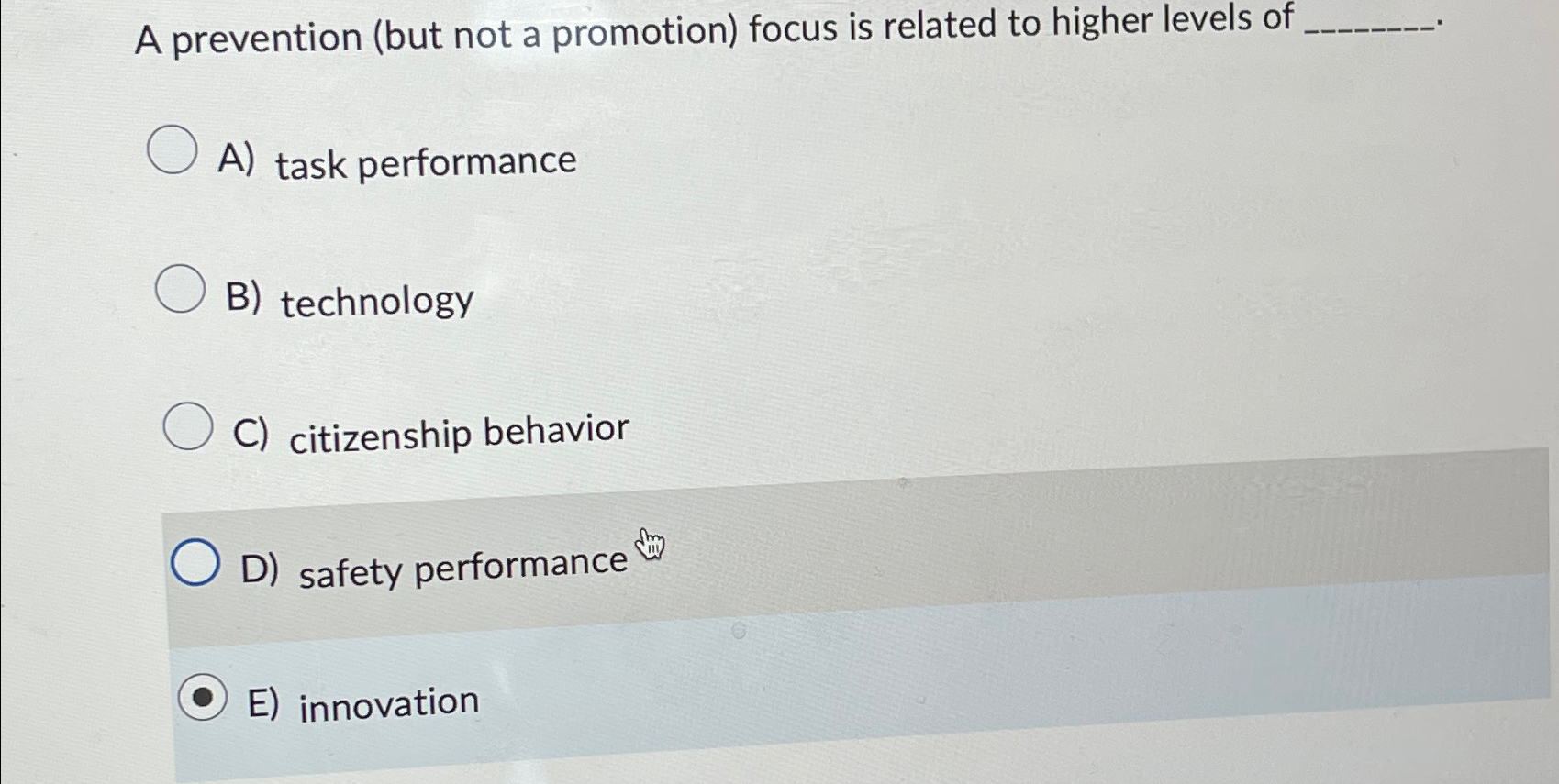  A prevention (but not a promotion) focus is related to higher