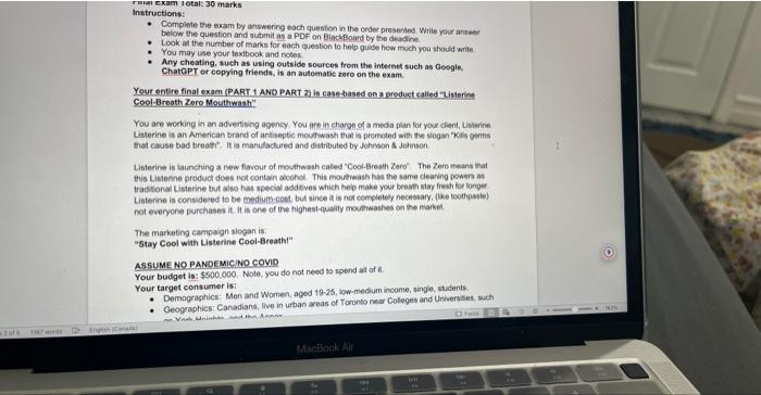 Instructions: - Complete the exam by answering each question in the
