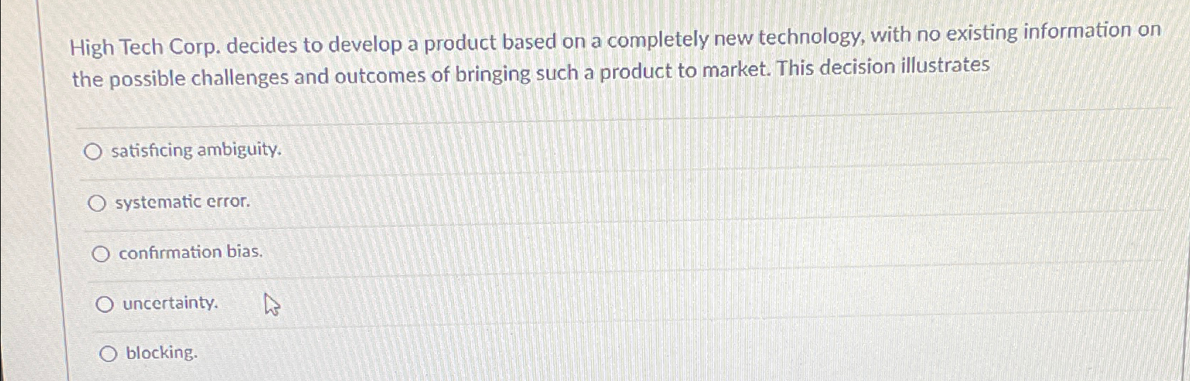  High Tech Corp. decides to develop a product based on a