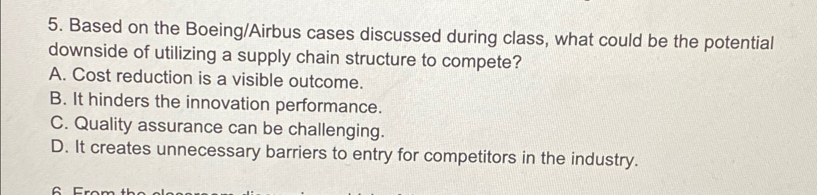  Based on the Boeing/Airbus cases discussed during class, what could be