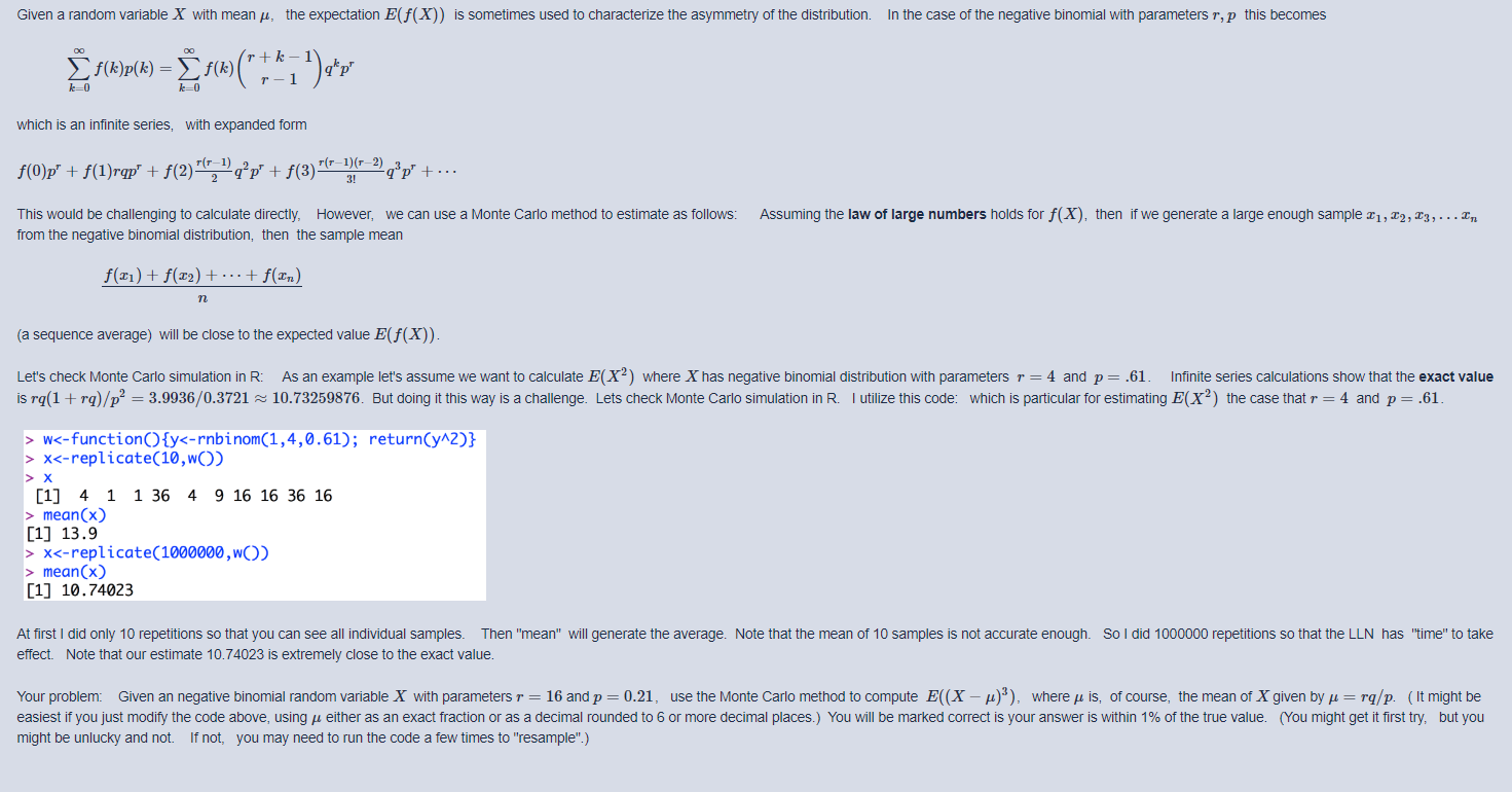 How to calculate this problem? Given a random variable X with mean