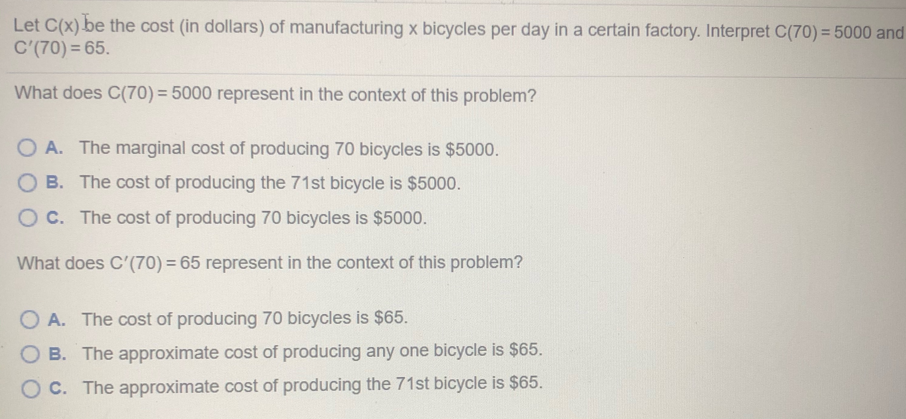 How do I solve this? Let C(x) be the cost (in dollars)