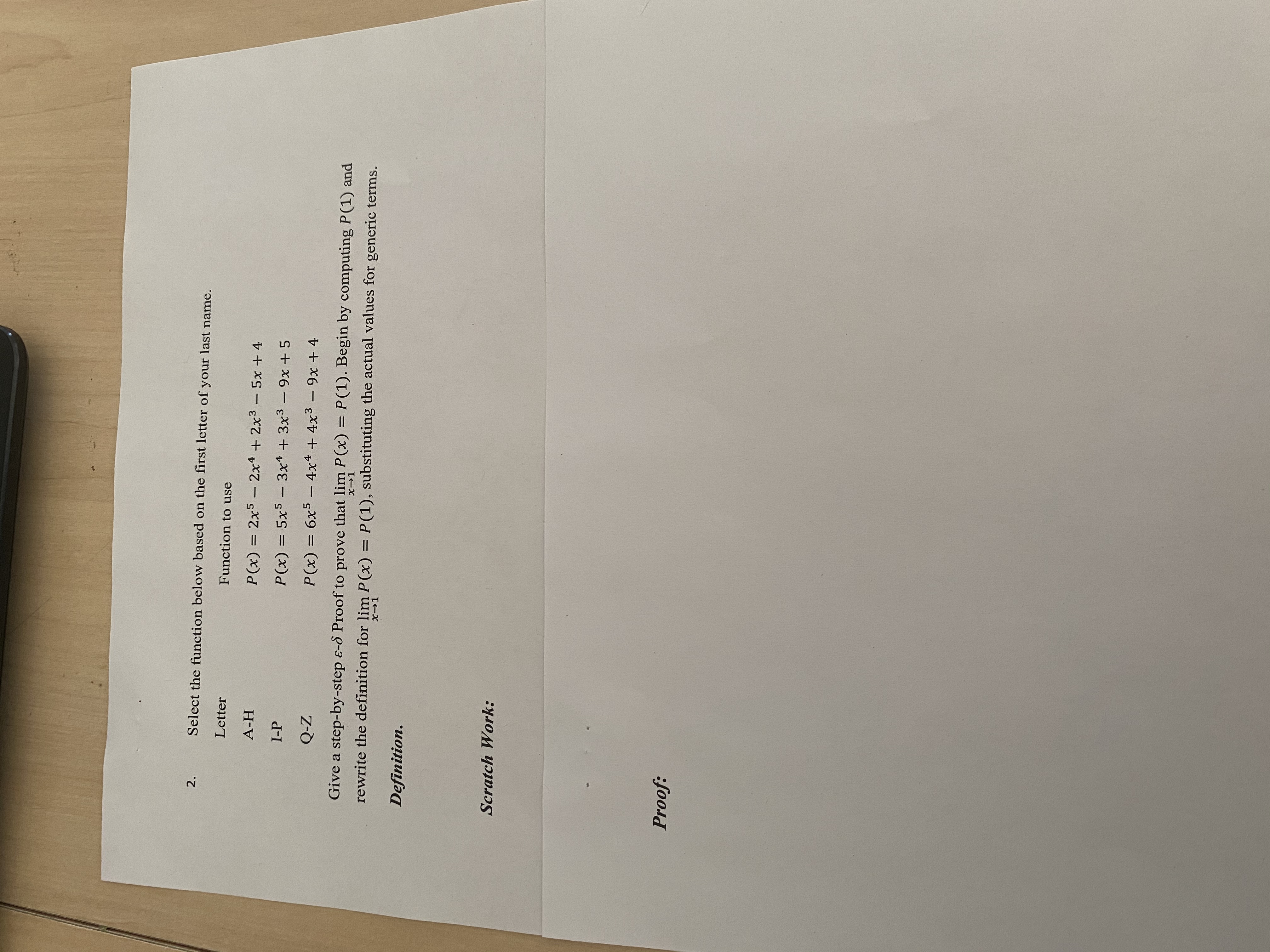 Let P(x) = 2x2 + 5x + 5. Give a step-by-step &-o