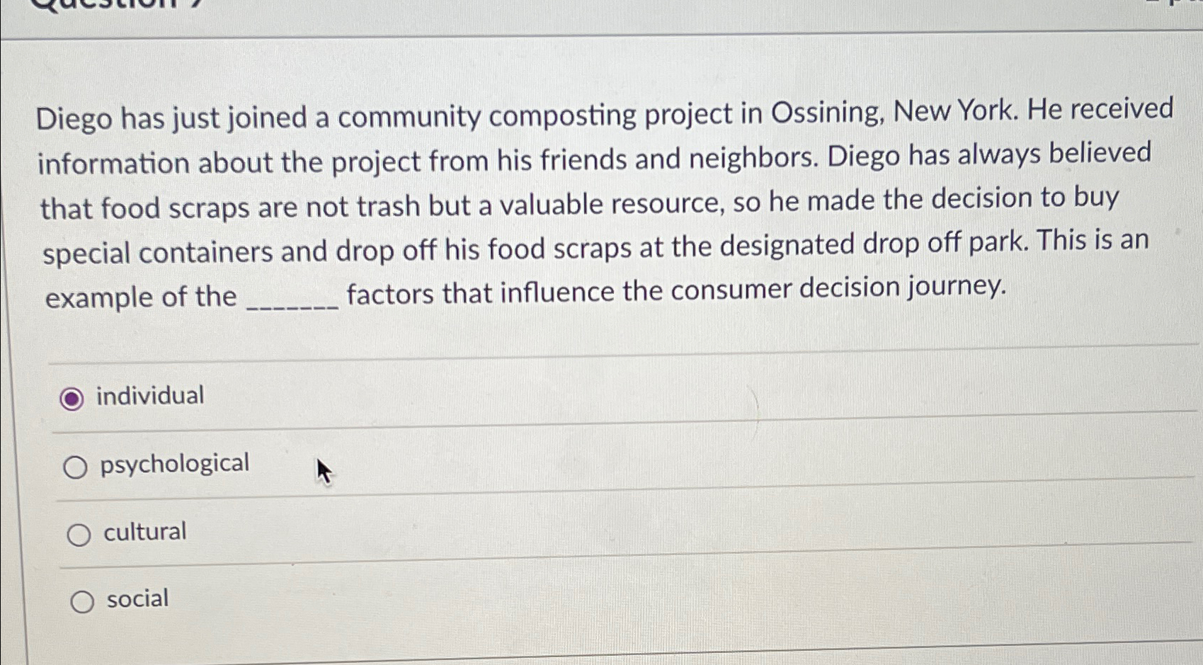  Diego has just joined a community composting project in Ossining, New