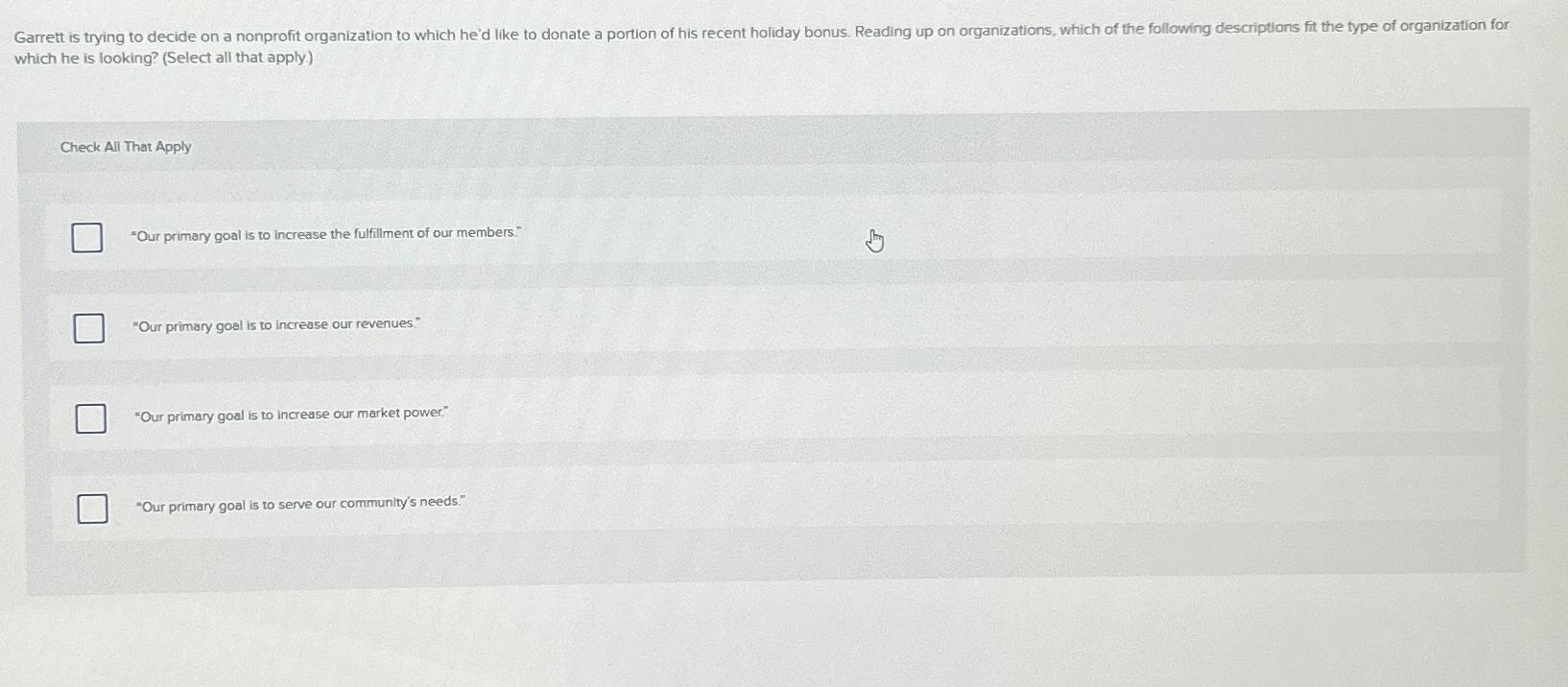  which he is looking? (Select all that apply) Check All That