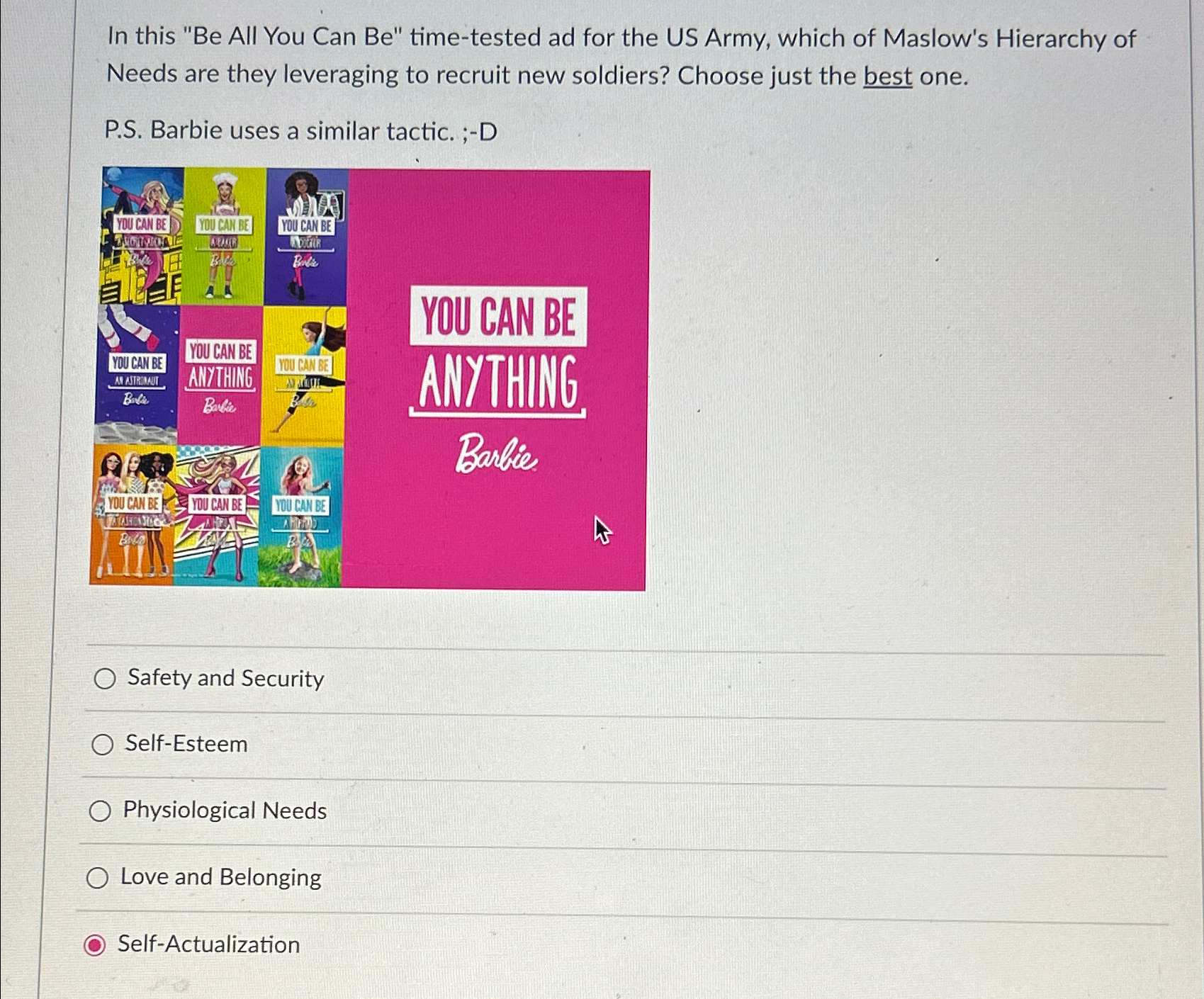  In this "Be All You Can Be" time-tested ad for the