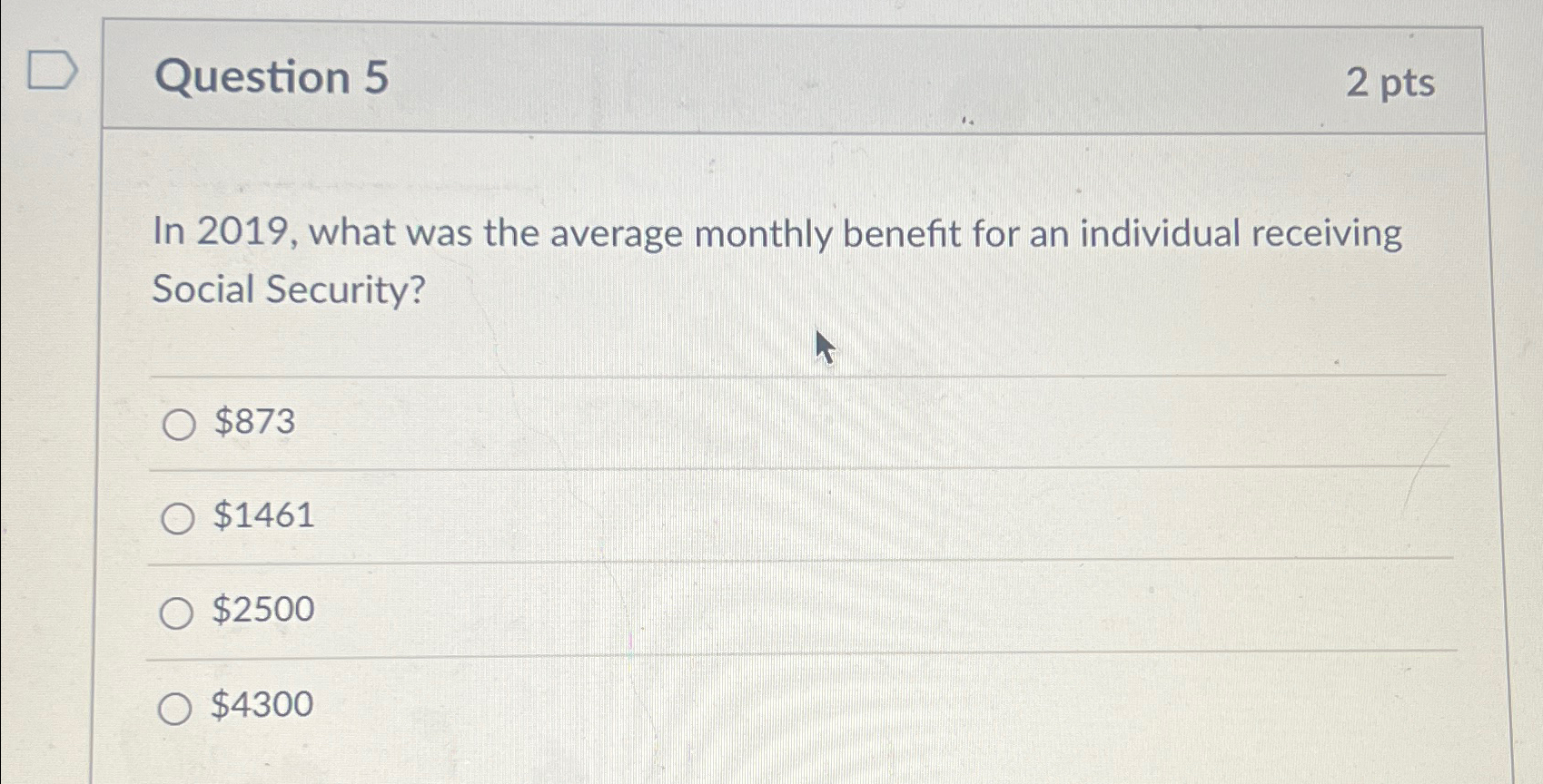 Question 5 2 pts In 2019, what was the average monthly