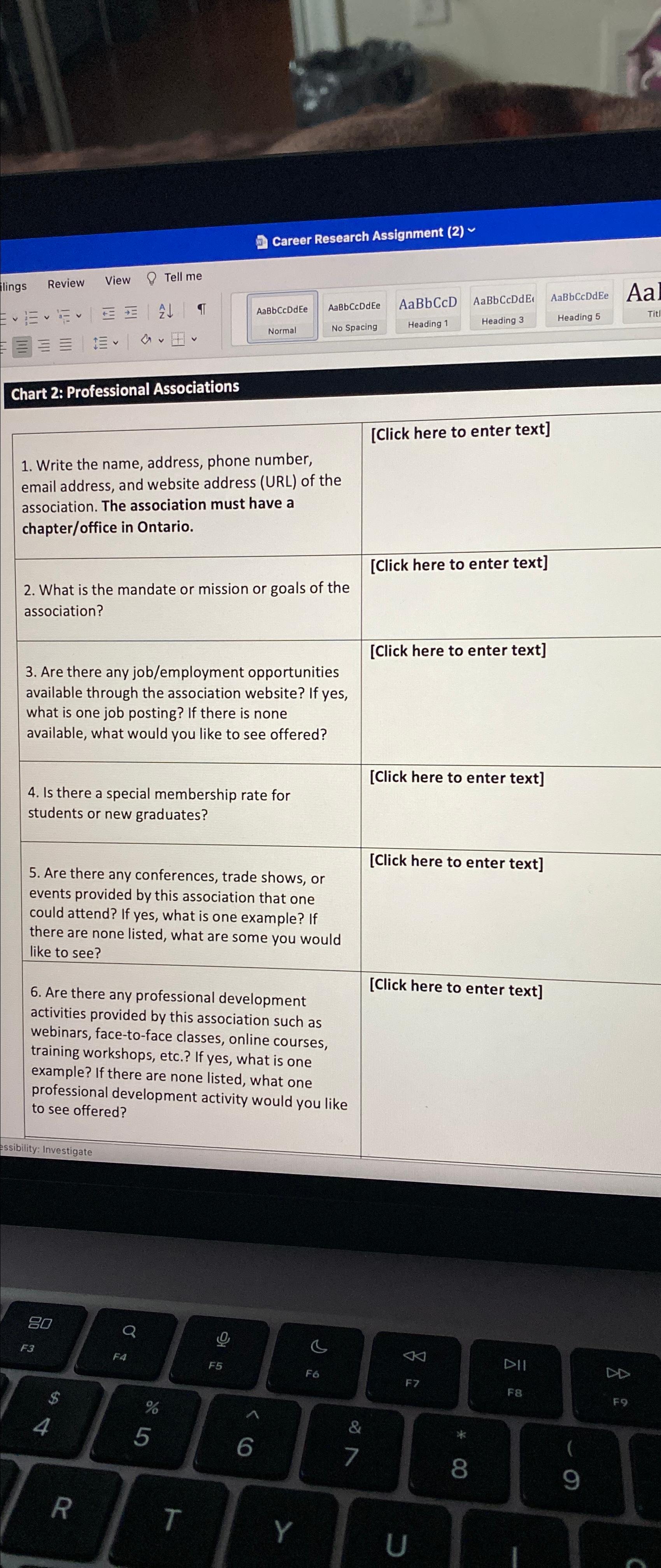  Career Research Assignment (2) AaBbCcDdE AaBbCcDdEe AaBbCcD AaBbCcDdE Aa No Spacing