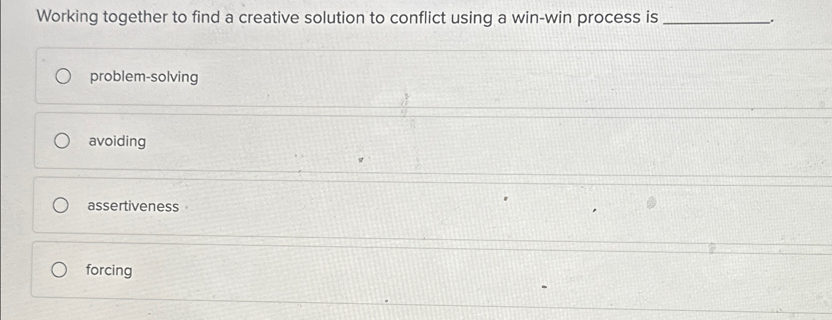  Working together to find a creative solution to conflict using a