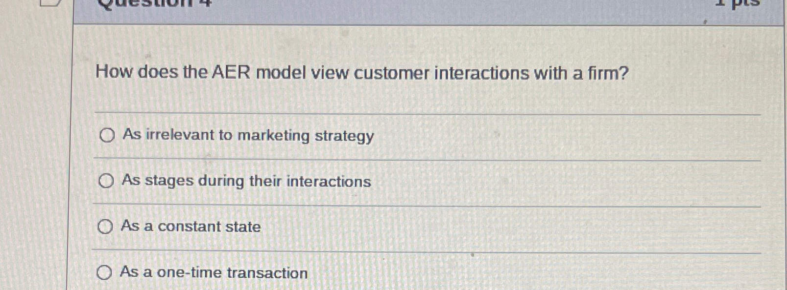  How does the AER model view customer interactions with a firm?
