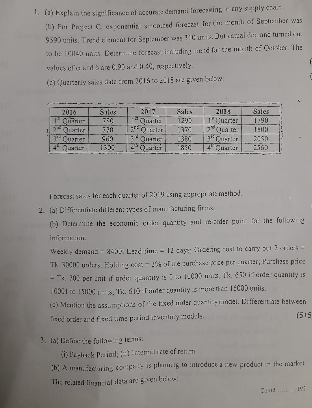 Sir, Please answer all the question. 1. (a) Explain the significance