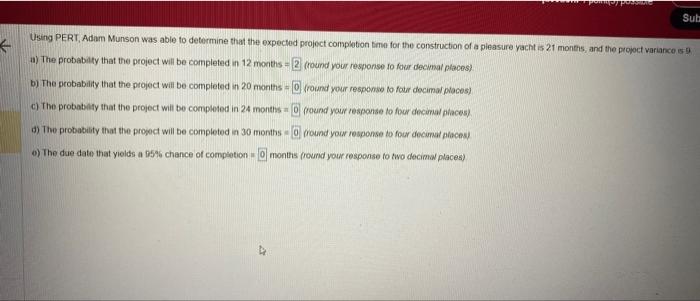question regarding 21 months and 9 fof variance. please help a-e thank