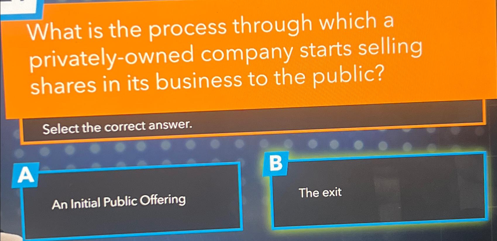  What is the process through which a privately-owned company starts selling