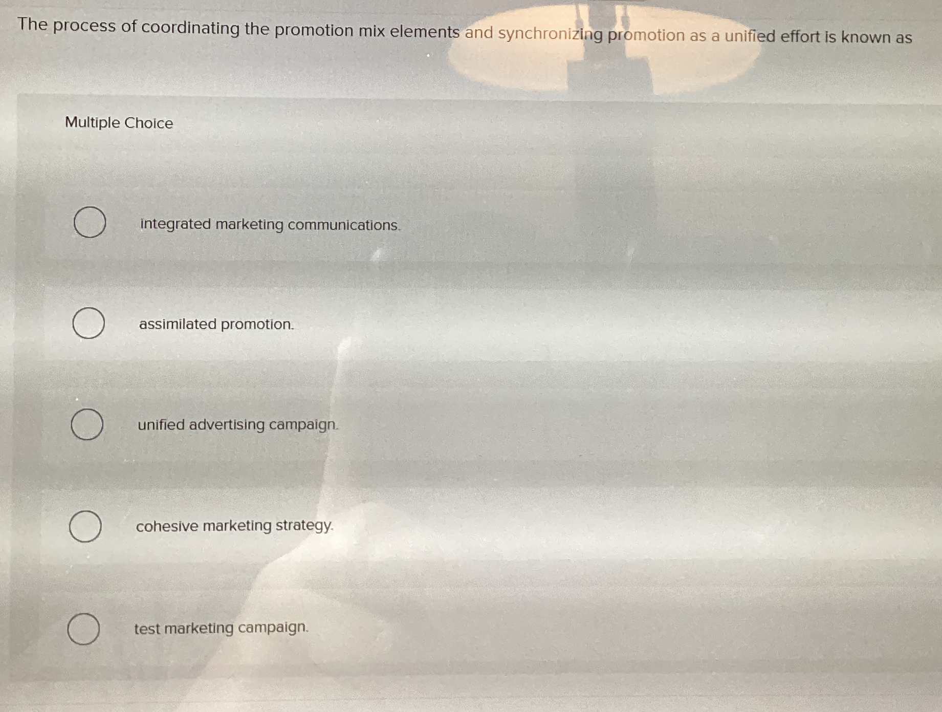  The process of coordinating the promotion mix elements and synchronizing promotion