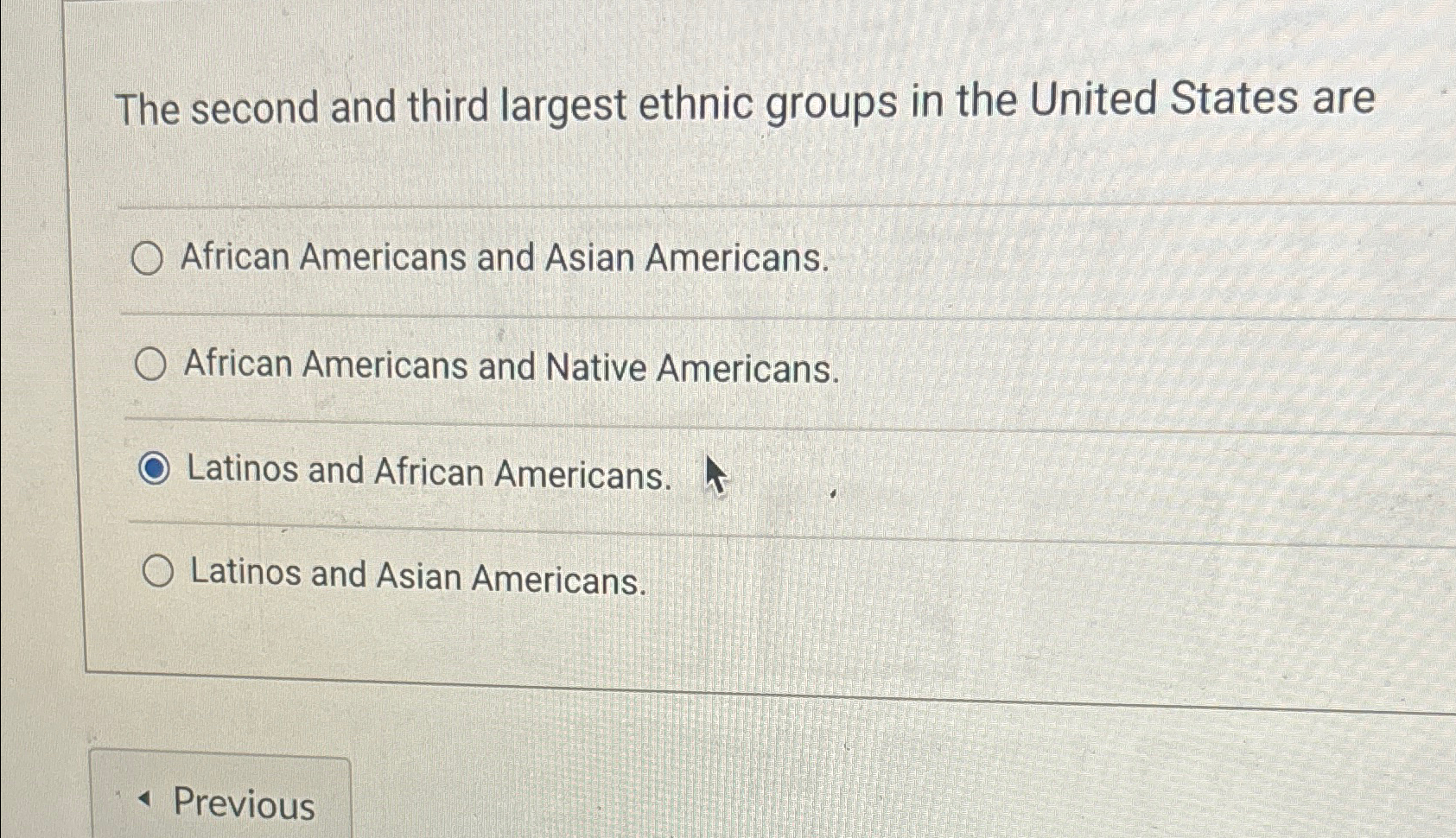  The second and third largest ethnic groups in the United States