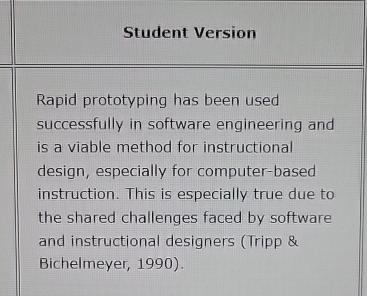  Student Version Rapid prototyping has been used successfully in software engineering