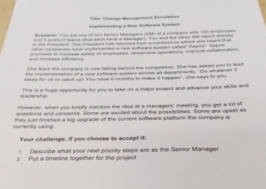  implementing a Niew Seftware System orher companies have implemented a new